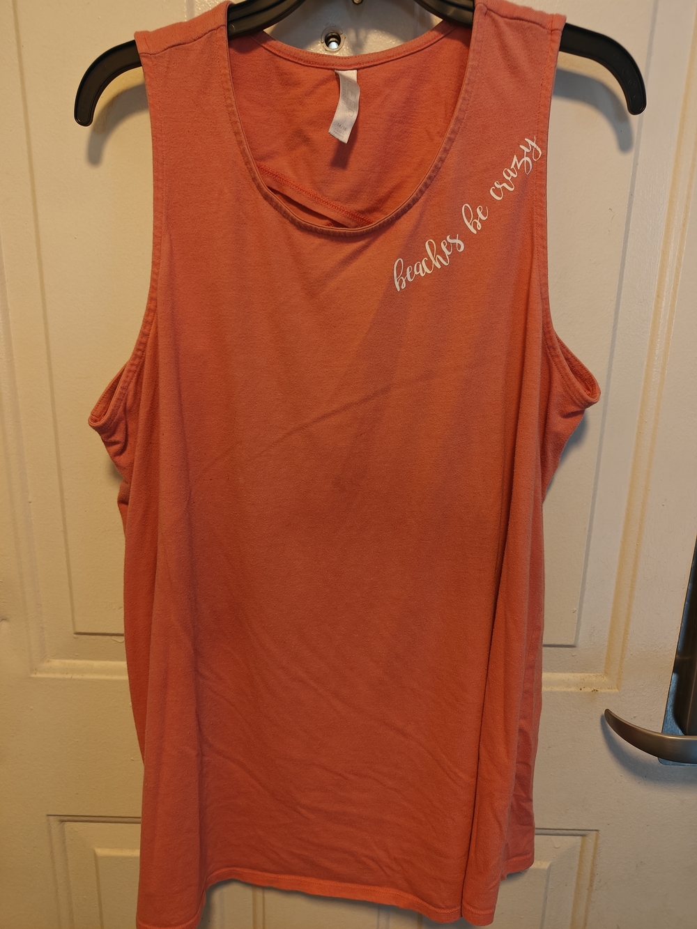 SHEIN Coral Graphic Muscle Tank with White Script